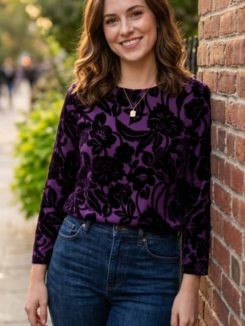 Silk Lore By Beth‎ Terrell Floral Pullover Top Womens Sz Small Whimsigoth Fall